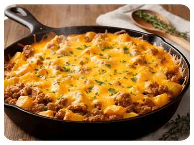CARNE MOÍDA CREMOSA COM QUEIJO